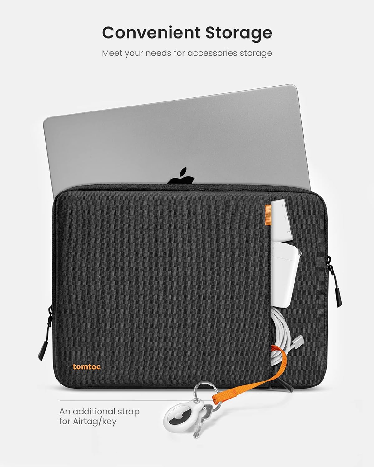 tomtoc 360° Protective Laptop Sleeve for 13-inch New MacBook Air M5/A3449 (2026) M4/A3240, M3/A3113, M2/A2681, M1/A2337, Water-Resistant Computer Case Bag Fits 13" MacBook Neo A18 & MacBook Pro M2/M1 - Image 5