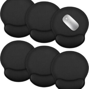 6 Pcs Ergonomic Mouse Pad with Wrist Rest Support, Comfortable Mousepad with Smooth Wrist Support Surface & Non-Slip PU Base, Comfortable Computer Mouse Pad for Computer, Laptop, Office & Home