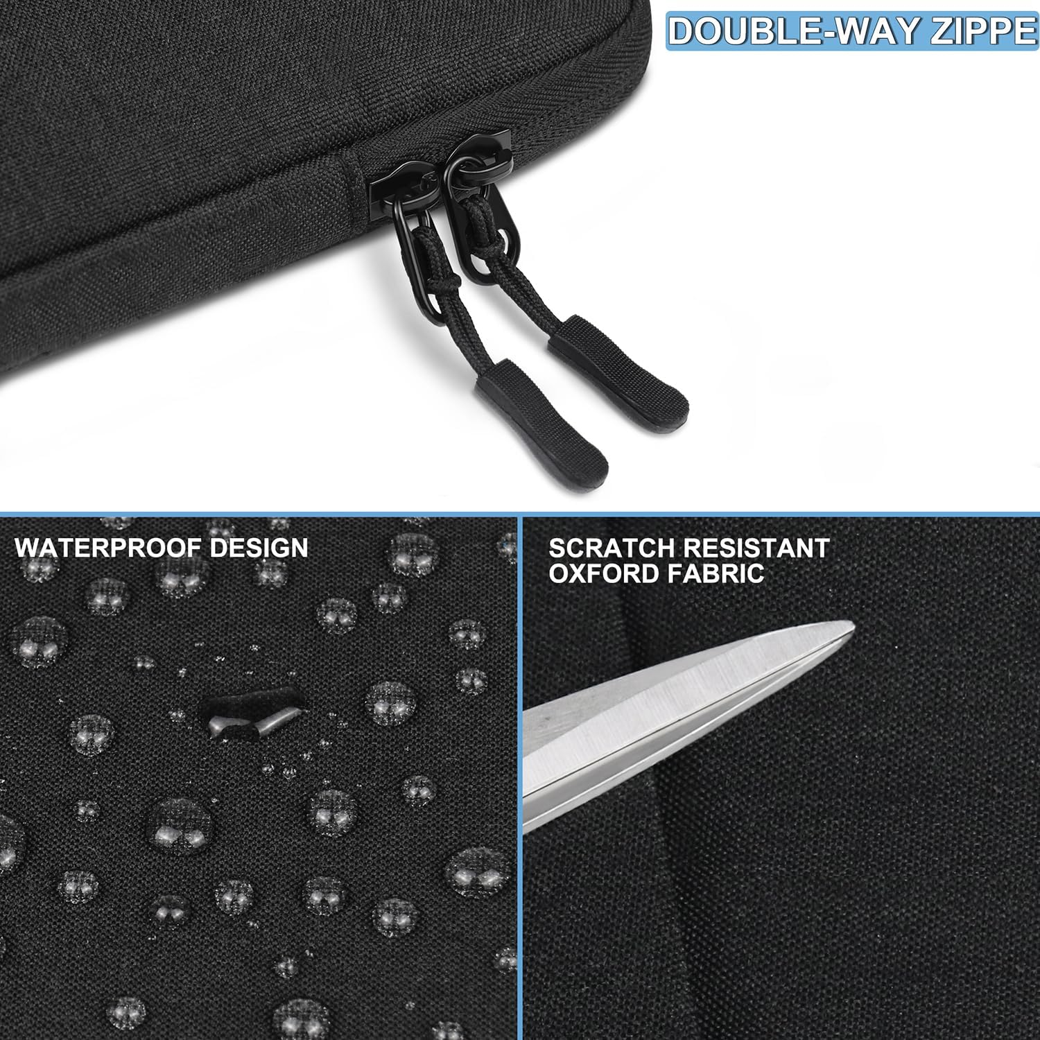 Laptop Sleeve Case 13.3 inch, Shockproof Protective Computer Cover with Accessories Pocket, Portable Laptop Bag Compatible with MacBook Air/Pro 13-13.3 inch, Compatible for MacBook Pro 14 inch, Black | Shockproof - Image 5